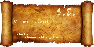 Vimmer Dávid névjegykártya